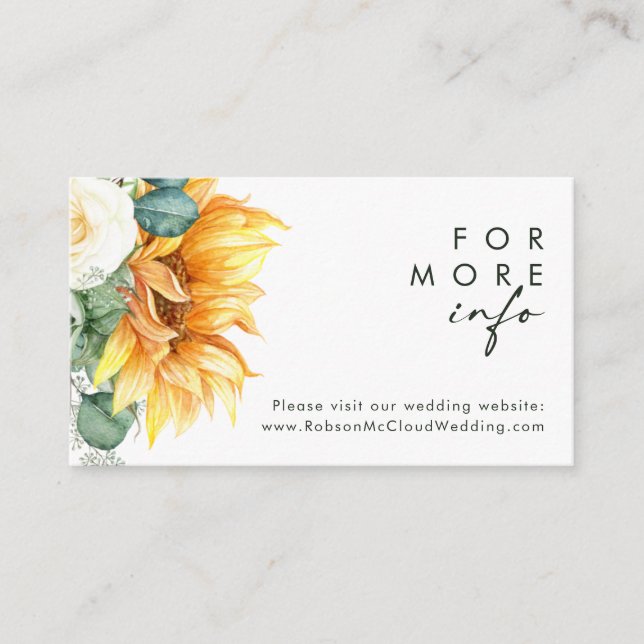 Bold Country Sunflower | Wedding Website Enclosure Card (Front)