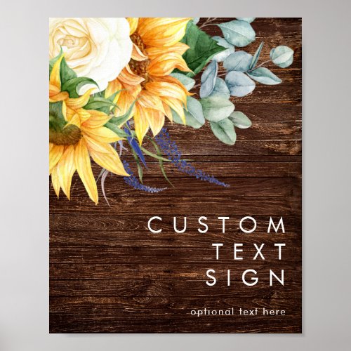 Bold Country Sunflower Wood Cards and Gifts Custom Poster