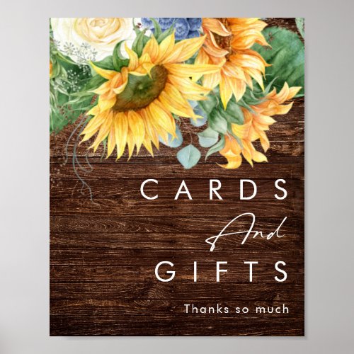 Bold Country Sunflower  Wood Cards and Gifts Poster