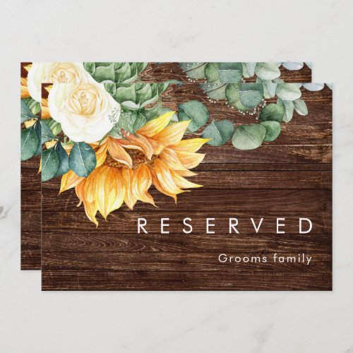 Bold Country Sunflower  Wood Reserved Sign