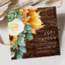 Bold Country Sunflower | Wood Square Wedding Invitation