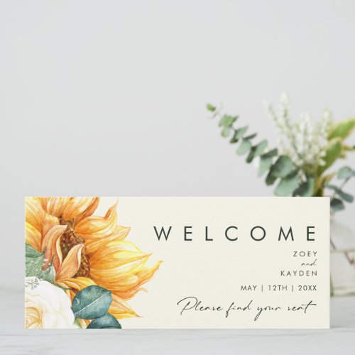 Bold Country Sunflower Yellow Seating Chart Header