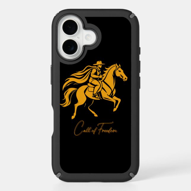 Bold Cowboy Riding Horse Speck iPhone Case (Front)