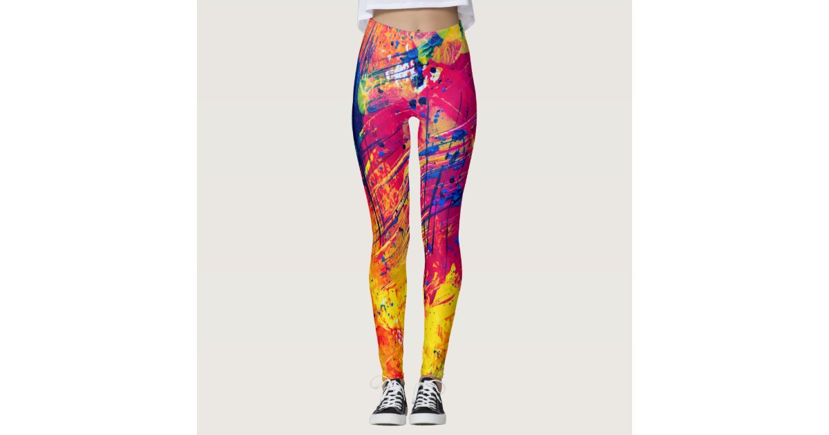 Bold Crazy Trendy Colorful Abstract Wild Chic Leggings