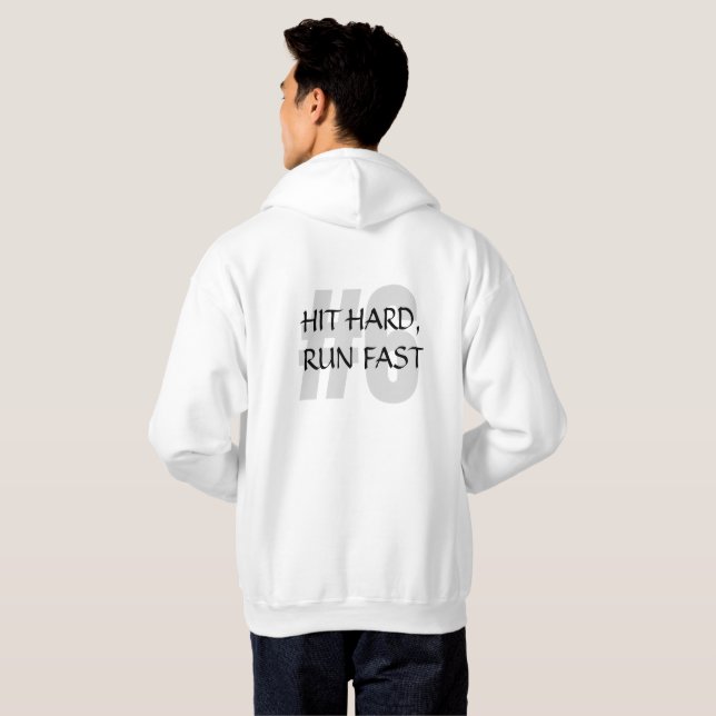 Bold Cricket Player Swinging Bat – Sports design Hoodie (Back Full)