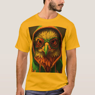 Bold Crystal Eagle Emblem T-Shirt: Embrace Fearles T-Shirt