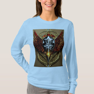 Bold Crystal Eagle Emblem T-Shirt: Embrace Fearles T-Shirt