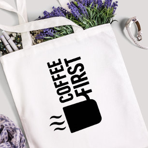 Bold Cup with Steam Tote Bag Design