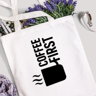 Bold Cup with Steam Tote Bag Design