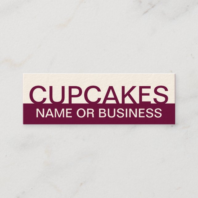 bold CUPCAKES (color customizable) Mini Business Card (Front)
