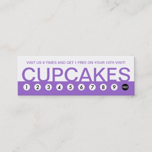 bold CUPCAKES customer loyalty Business Card Template