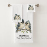 Bold Curious Tufted Titmouse Bath Towel Set