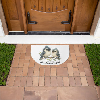 Bold Curious Tufted Titmouse Doormat