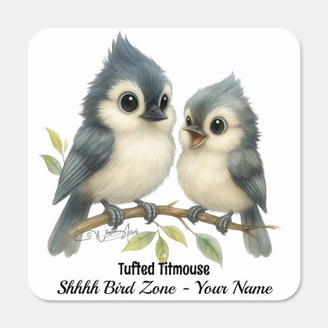 Bold Curious Tufted Titmouse  Metal Sign (Front)