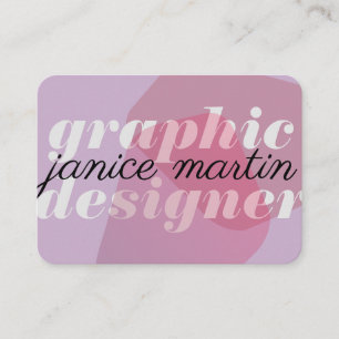 Bold & Cursive Abstract Graphics Purple Business Card