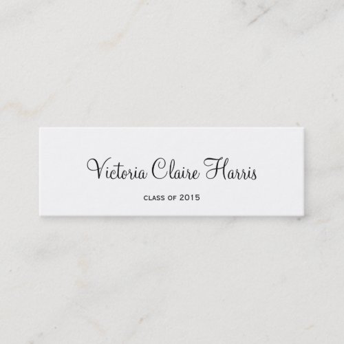 Bold cursive graduation insert class of name card business card