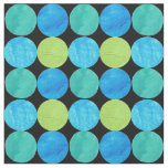 Bold Custom Blue Green Black Circles Fabric