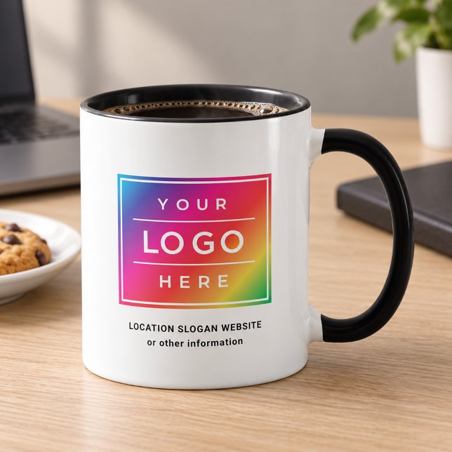 Bold Custom Business Name Gradient Logo Mug (Creator Uploaded)