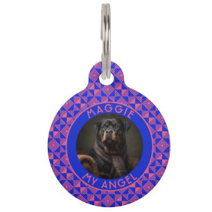 Bold Custom Cat Dad Gift Ethnic Pattern Pet ID Tag