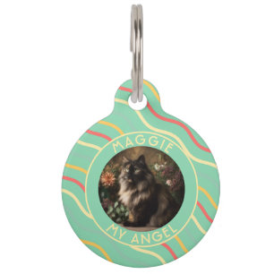 Bold Custom Cat Dad Gift Stripes Motif Pet ID Tag