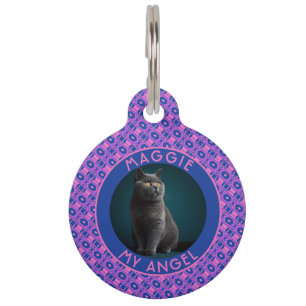 Bold Custom Cat Lover Present Ethnic Pattern Pet ID Tag