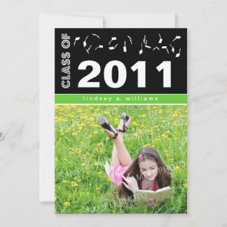 Bold Custom Graduation Announcement (lime)