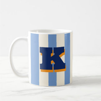 Bold Custom Initial, Personalized Striped Coffee Mug