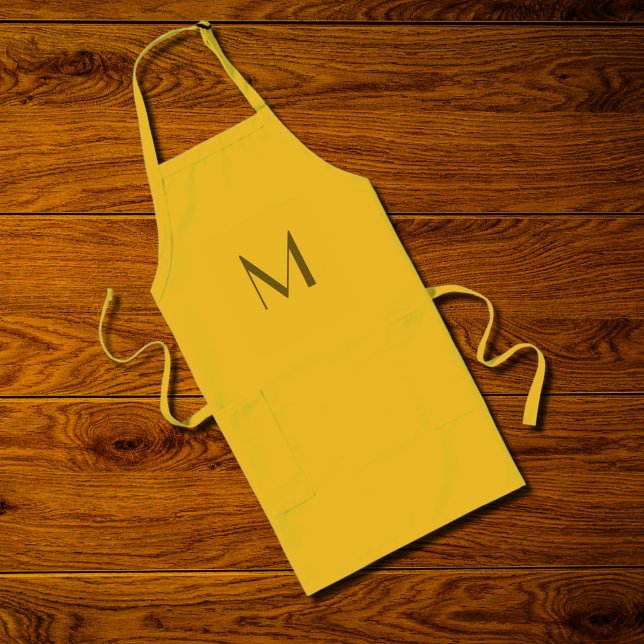  bold  custom  monogram -  yellow long apron (Creator Uploaded)