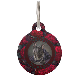 Bold Custom Pet Themed Gift Hydrangeas Pattern ID Tag