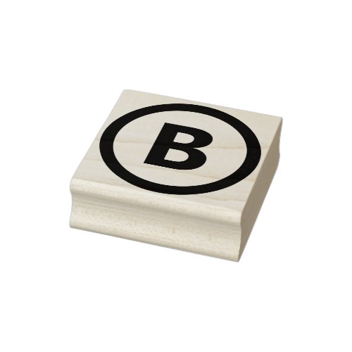 Bold Customizable Letter with Circle Frame Border Rubber Stamp