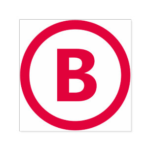 Bold Customizable Letter with Circle Frame Border Self-inking Stamp