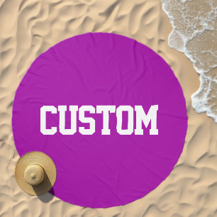Bold Customizable Text & Colors Beach Towel
