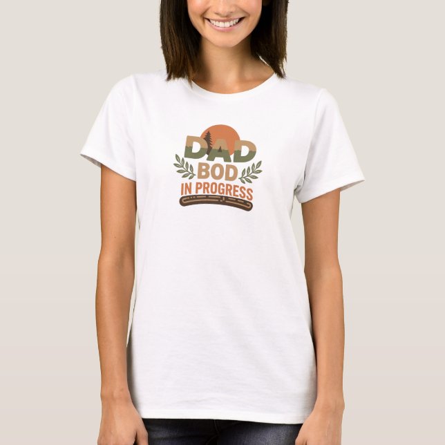 Bold DAD BOG PROGRESS Creative Print T-Shirt (Front)