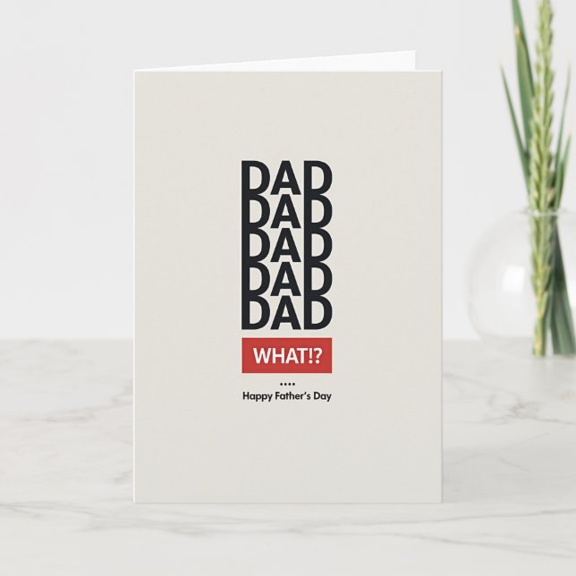 Bold Dad Typography Fathers Day Card (Front)