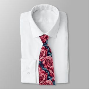 Bold Dads Day Gifts Rose Neck Tie