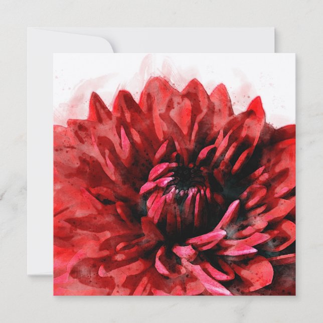 Bold Dahlia Watercolor Crimson (Front)