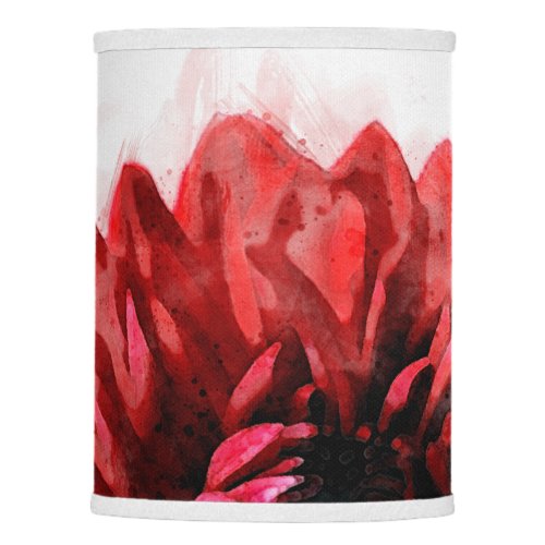 Bold Dahlia Watercolor Crimson Lamp Shade