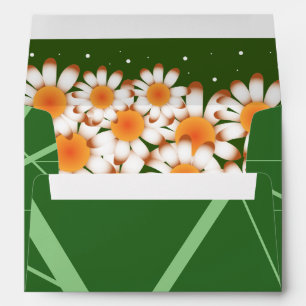 Bold Daisies Forest Green Wedding Envelope