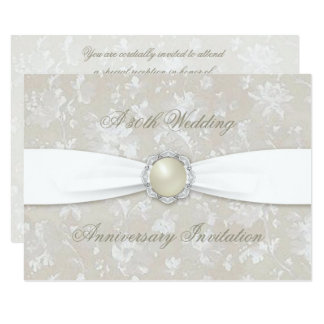 Bold Damask 30 Wedding Anniversary 4.5x6.25 Invite