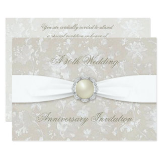 Bold Damask 30th Wedding Anniversary 5x7 Invite
