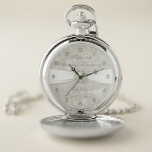 Bold Damask 30th Wedding Anniversary Pocket Watch