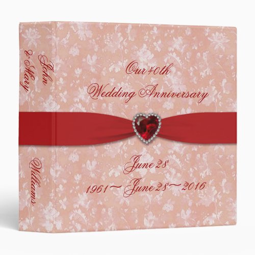 Bold Damask 40th Wedding Anniversary 15 Binder