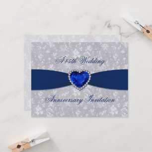 Bold Damask 45th Anniversary 4.25x5.5 Invite