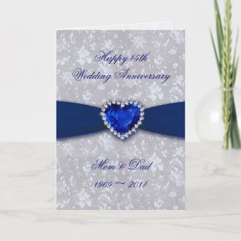 Bold Damask 45th Wedding Anniversary Greeting Card by CreativeCardDesign at Zazzle