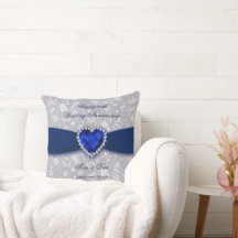 Bold Damask 45th Wedding Anniversary Throw Pillow