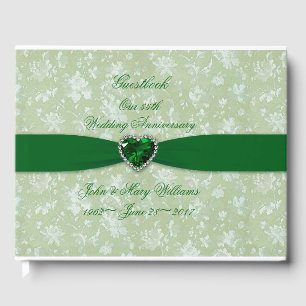 Bold Damask 55th Anniversary Guestbook