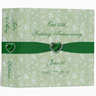 Bold Damask 55th Wedding Anniversary 2" Binder