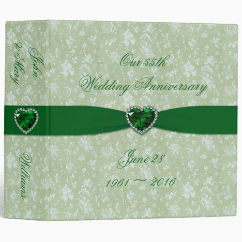 Bold Damask 55th Wedding Anniversary 2 Binder