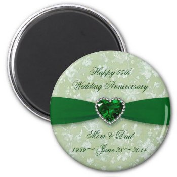 Bold Damask 55th Wedding Anniversary Magnet by Digitalbcon at Zazzle