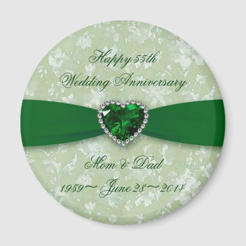 Bold Damask 55th Wedding Anniversary Magnet